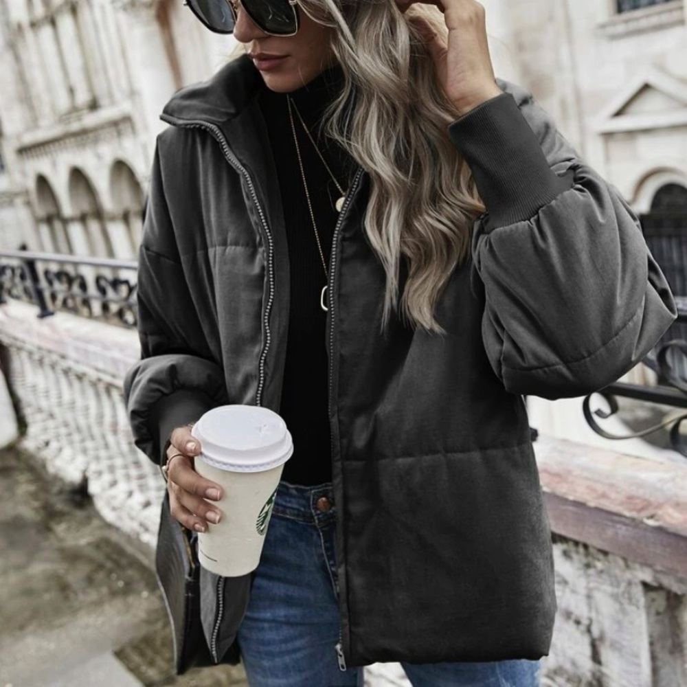 Grey puffer jacket